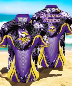 Personalized Name Minnesota Vikings NFL Luxury Flower Summer Hawaiian Shirt