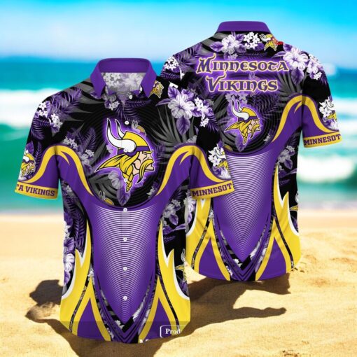 Personalized Name Minnesota Vikings NFL Luxury Flower Summer Hawaiian Shirt