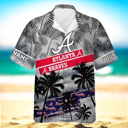 Personalized Name MLB Atlanta Braves Palm Tree Hawaiian Shirt