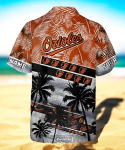Personalized Name MLB Baltimore Orioles Palm Tree Hawaiian Shirt Personalized Name MLB Baltimore Orioles Palm Tree Hawaiian Shirt