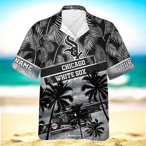 Personalized Name MLB Chicago White Palm Tree Hawaiian Shirt