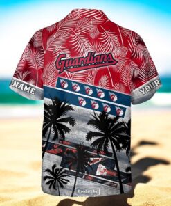 Personalized Name MLB Cleveland Guardians Palm Tree Hawaiian Shirt