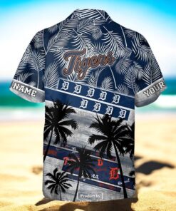 Personalized Name MLB Detroit Tigers Palm Tree Hawaiian Shirt