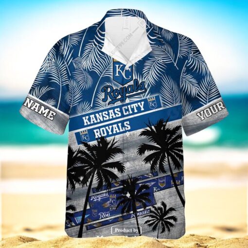 Personalized Name MLB Kansas City Royals Palm Tree Hawaiian Shirt