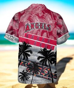 Personalized Name MLB Los Angeles Angels Palm Tree Hawaiian Shirt Personalized Name MLB Los Angeles Angels Palm Tree Hawaiian Shirt