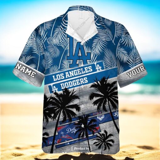 Personalized Name MLB Los Angeles Dodgers Palm Tree Hawaiian Shirt