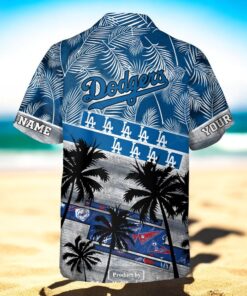 Personalized Name MLB Los Angeles Dodgers Palm Tree Hawaiian Shirt