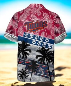 Personalized Name MLB Minnesota Twins Palm Tree Hawaiian Shirt