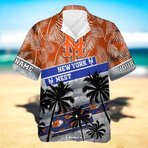 Personalized Name MLB New York Mets Palm Tree Hawaiian Shirt