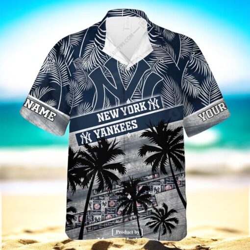 Personalized Name MLB New York Yankees Palm Tree Hawaiian Shirt