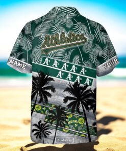 Personalized Name MLB Oakland Athletics Palm Tree Hawaiian Shirt Personalized Name MLB Oakland Athletics Palm Tree Hawaiian Shirt
