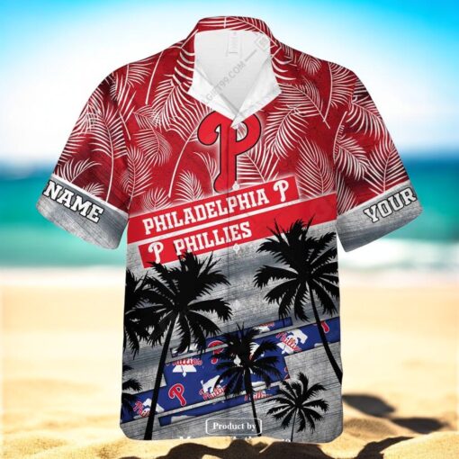 Personalized Name MLB Philadelphia Phillies Palm Tree Hawaiian Shirt