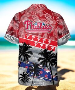 Personalized Name MLB Philadelphia Phillies Palm Tree Hawaiian Shirt