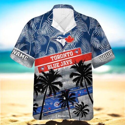 Personalized Name MLB Toronto Blue Jays Palm Tree Hawaiian Shirt