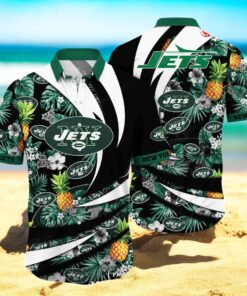 Personalized Name New York Jets NFL Flower Pineapple Summer Hawaiian Shirt
