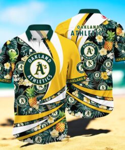 Personalized Name Oakland Athletics MLB Flower Pineapple Summer Baseball For Sports Fans Hawaiian Shirt