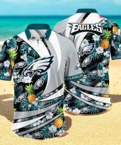 Personalized Name Philadelphia Eagles NFL Flower Pineapple Summer Hawaiian Shirt