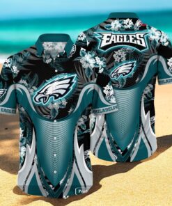 Personalized Name Philadelphia Eagles NFL Luxury Flower Summer Hawaiian Shirt