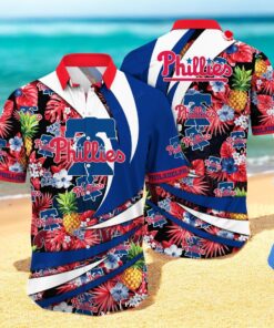Personalized Name Philadelphia Phillies MLB Flower Pineapple Summer Baseball For Sports Fans Hawaiian Shirt