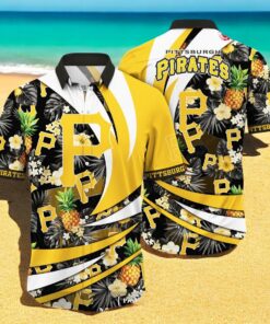 Personalized Name Pittsburgh Pirates MLB Flower Pineapple Summer Baseball For Sports Fans Hawaiian Shirt