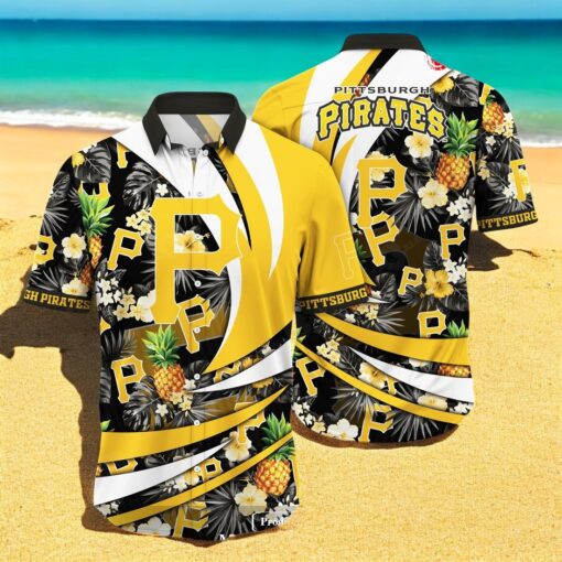 Personalized Name Pittsburgh Pirates MLB Flower Pineapple Summer Baseball For Sports Fans Hawaiian Shirt