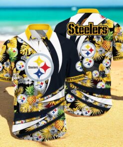 Personalized Name Pittsburgh Steelers NFL Flower Pineapple Summer Hawaiian Shirt