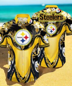 Personalized Name Pittsburgh Steelers NFL Luxury Flower Summer Hawaiian Shirt