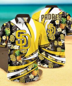 Personalized Name San Diego Padres MLB Flower Pineapple Summer Baseball For Sports Fans Hawaiian Shirt
