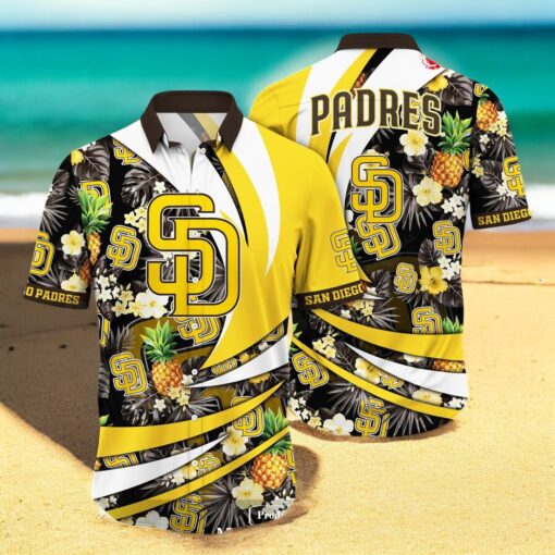 Personalized Name San Diego Padres MLB Flower Pineapple Summer Baseball For Sports Fans Hawaiian Shirt