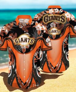 Personalized Name San Francisco Giants MLB Flower Black Luxury Summer Baseball For Sports Fans Hawaiian Shirt