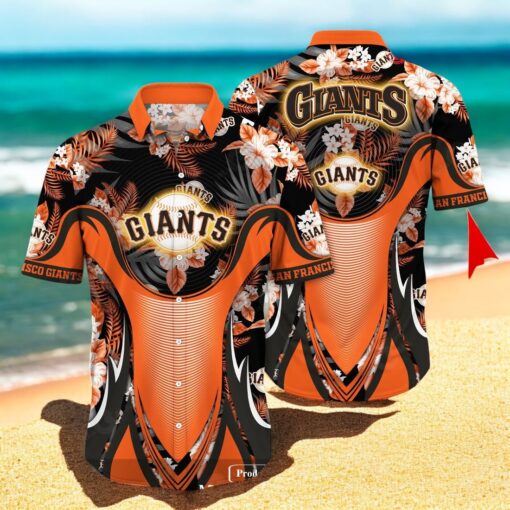 Personalized Name San Francisco Giants MLB Flower Black Luxury Summer Baseball For Sports Fans Hawaiian Shirt