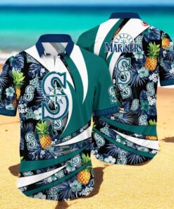 Personalized Name Seattle Mariners MLB Flower Pineapple Summer Baseball For Sports Fans Hawaiian Shirt