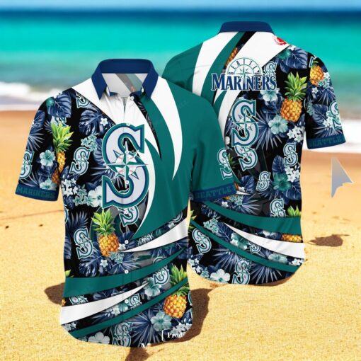 Personalized Name Seattle Mariners MLB Flower Pineapple Summer Baseball For Sports Fans Hawaiian Shirt