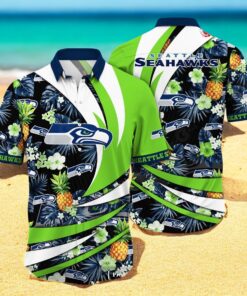 Personalized Name Seattle Seahawks NFL Flower Pineapple Summer Hawaiian Shirt
