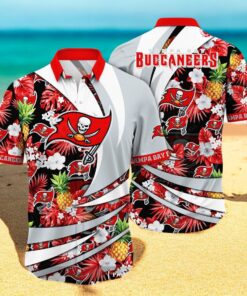 Personalized Name Tampa Bay Buccaneers NFL Flower Pineapple Summer Hawaiian Shirt Personalized Name Tampa Bay Buccaneers NFL Flower Pineapple Summer Hawaiian Shirt
