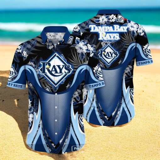 Personalized Name Tampa Bay Rays MLB Flower Black Luxury Summer Baseball For Sports Fans Hawaiian Shirt