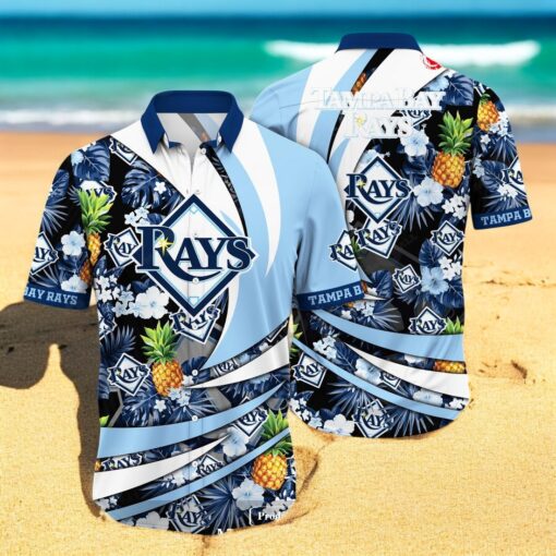 Personalized Name Tampa Bay Rays MLB Flower Pineapple Summer Baseball For Sports Fans Hawaiian Shirt