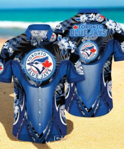 Personalized Name Toronto Blue Jays MLB Flower Black Luxury Summer Baseball For Sports Fans Hawaiian Shirt