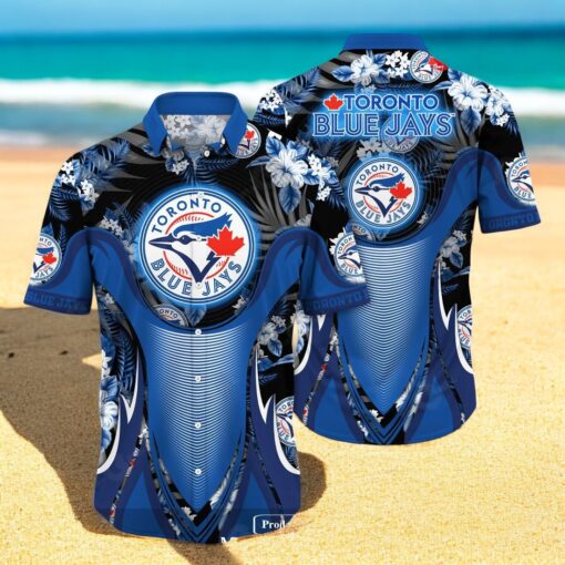 Personalized Name Toronto Blue Jays MLB Flower Black Luxury Summer Baseball For Sports Fans Hawaiian Shirt