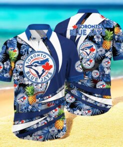 Personalized Name Toronto Blue Jays MLB Flower Pineapple Summer Baseball For Sports Fans Hawaiian Shirt