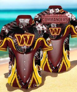 Personalized Name Washington Commanders NFL Luxury Flower Summer Hawaiian Shirt Personalized Name Washington Commanders NFL Luxury Flower Summer Hawaiian Shirt