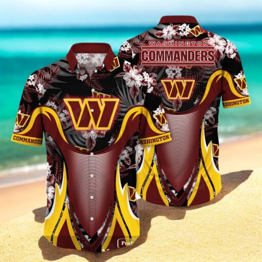 Personalized Name Washington Commanders NFL Luxury Flower Summer Hawaiian Shirt