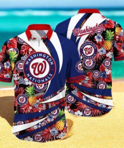 Personalized Name Washington Nationals MLB Flower Pineapple Summer Baseball For Sports Fans Hawaiian Shirt Personalized Name Washington Nationals MLB Flower Pineapple Summer Baseball For Sports Fans Hawaiian Shirt