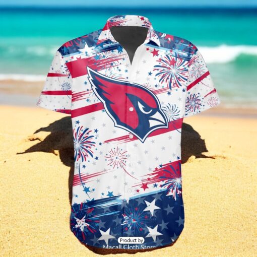 Personalized NFL Arizona Cardinals Special Design For Independence Day 4th Of July Hawaiian Shirt