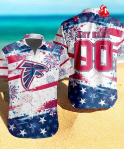 Personalized NFL Atlanta Falcons Special Design For Independence Day 4th Of July Hawaiian Shirt