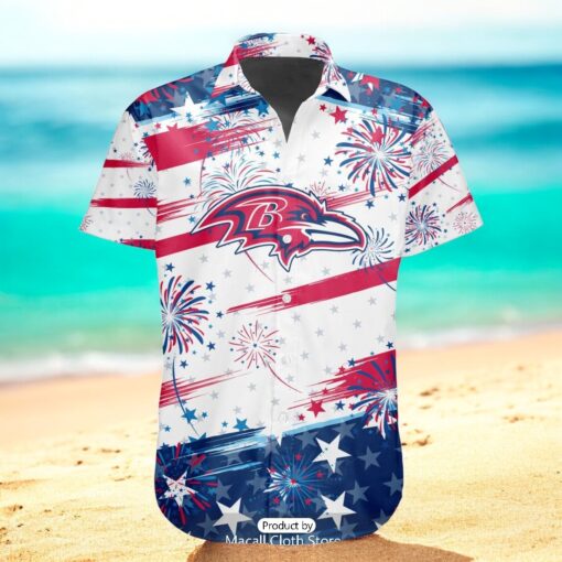 Personalized NFL Baltimore Ravens Special Design For Independence Day 4th Of July Hawaiian Shirt