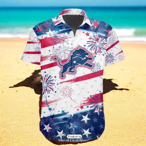 Personalized NFL Detroit Lions Special Design For Independence Day 4th Of July Hawaiian Shirt