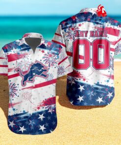 Personalized NFL Detroit Lions Special Design For Independence Day 4th Of July Hawaiian Shirt Personalized NFL Detroit Lions Special Design For Independence Day 4th Of July Hawaiian Shirt