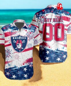 Personalized NFL Las Vegas Raiders Special Design For Independence Day 4th Of July Hawaiian Shirt