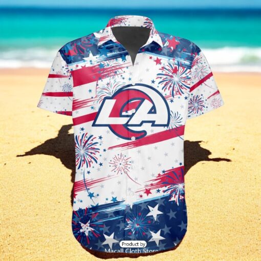 Personalized NFL Los Angeles Rams Special Design For Independence Day 4th Of July Hawaiian Shirt